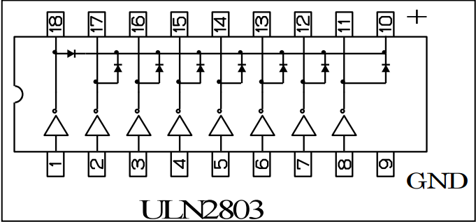 ULN2803 Entegresinin bacak yapısı